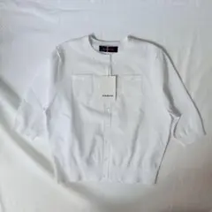 新品タグ付 CABaN ファインポリエステル ハーフスリーブポケットカーディガン