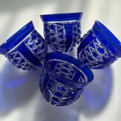 A2H21□江戸切子 グラス 5客セット コップ ガラス レトロ 食器 - メルカリ