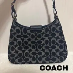 COACH アクセサリーポーチ シグネチャー ブラック ワンショルダー