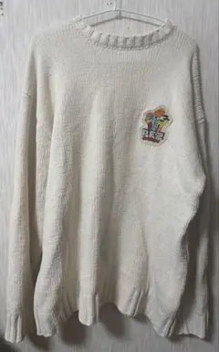 「最終価格」PEZ アイボリー ニットセーター 刺繍入り