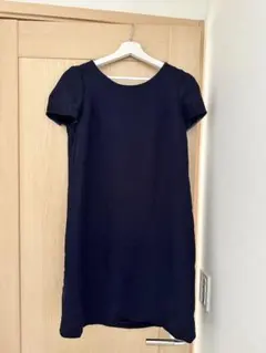 【美品】ネイビーワンピース/ナチュラルビューティーベーシック　L
