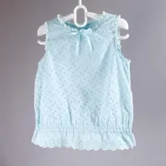 美品 BeBe 総レース ノースリーブ ブラウス 120 夏のお呼ばれや帰省に◎