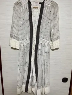 ZAKURA ストライプ柄 七分袖ドレス