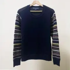 COMME des GARÇONS HOMME 袖柄切替 クルーネックニット Sのサムネイル