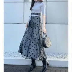 MARYQUANTコラボ　デイジーフロッキープリントドッキングニットワンピースMのサムネイル
