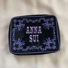 ANNA SUI ポーチ バニティケース ブラック パープル