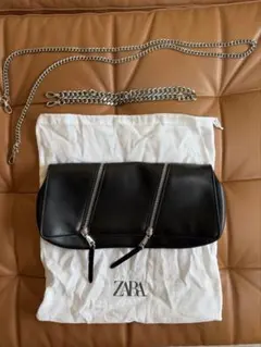 ZARA 2WAY チェーン ショルダーバッグ ブラックのサムネイル