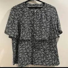 【ROPE PICNIC】ラッフルフリル　ハーフスリーブ　ブラウス　小花柄　38