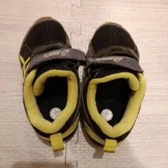 asics 黒/黄 スニーカー ベルクロ 17cm