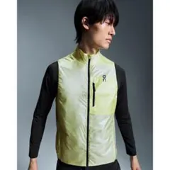 ON ランニング用ジップアップベスト イエロー