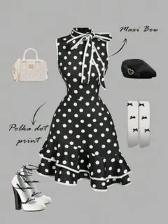 SHEIN 水玉ノースリーブミニワンピース