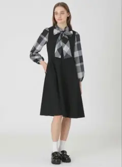 バーバリーブルーレーベルクレストブリッジ ♡ドッキングジャンパースカートドレス