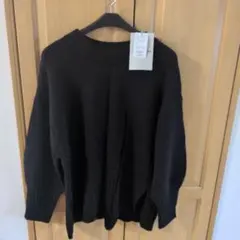 オーバーサイズ 黒 長袖ニット 新品タグ付き