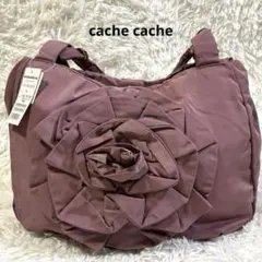 新品　cachecache フラワーモチーフトートバック　ピンク　大容量　軽量