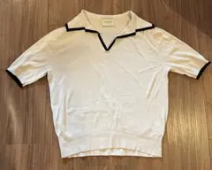 【UNITED ARROWS】スカラップ セーラーカラー ショートスリーブニット