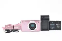 超美品 ニコン 1 S1 ミラーレスデジタルカメラ レンズ付き ピンクNikon