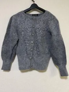 BALA DOLL グレー刺繍ニットカーディガン