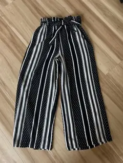 ストライプとドットのガウチョパンツ