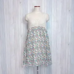 【THEEAMPORIUM】ノースリーブチュニックワンピース 小花柄 レイヤードのサムネイル