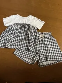 ギンガムチェック　セットアップ　95㎝