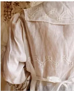 vintage ビンテージ　刺繍 セーラー  カラー ブラウス　羽織