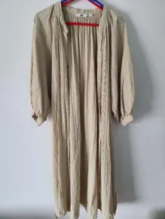 ユニクロ コットンドビーぺザントワンピースS ロングシャツワンピース