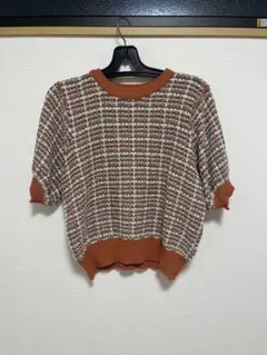 BEAMS HEART チェック柄 半袖ニットのサムネイル