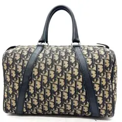 【極美品】Dior ミニボストンバッグ トロッター キャンバス レザー