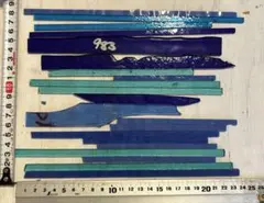 ステンドグラス 板ガラス フュージング 材料 端材 BUF ブルザイ 青