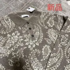 FREAK'S STORE ペイズリー 柄 ポロセーター Mサイズ