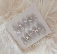 韓国 ワンホン 量産型 フレンチガーリー y2k バレリーナ ネイルチップ