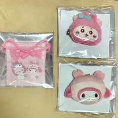 ちいかわ サンリオ ヘアクリップ ミニ巾着 カニちゃん 古本屋 マイメロディ