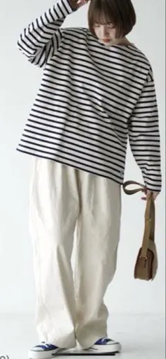 NARUナル　イージーパンツ8オンスムラデニムノッポ　　キナリ