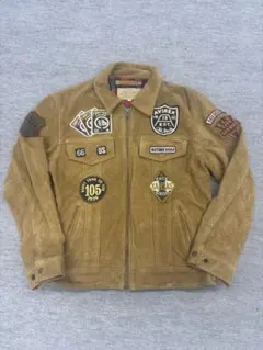 AVIREX レザージャケット パッチ スエード フルデコ XXL