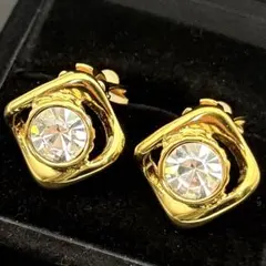 極美品✨イヴ サンローラン YSL イヤリング ラインストーン ゴールド 大ぶり