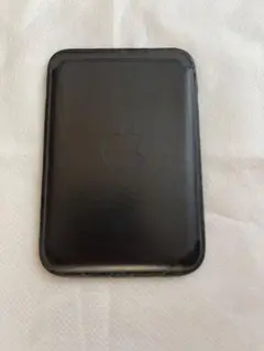 【中古】Apple純正 iPhone レザーウォレット ミッドナイト ブラック