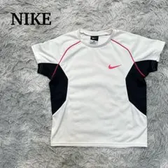 NIKE ナイキ スポーツTシャツ ホワイト ピンク XS ビッグロゴ Y2K