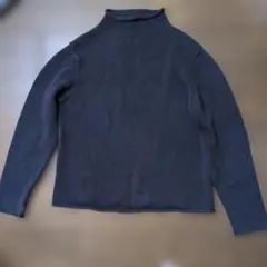 90s J.CREWメンズ モックネック ニット セーター ネイビー