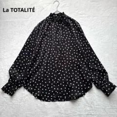 ラトータリテ La TOTALITE ドットバンドカラーシャツ ブラウス 黒