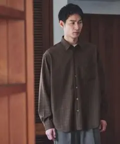 グリーンレーベル ウォッシャブル ビエラ ジャストルーズ チェックシャツ