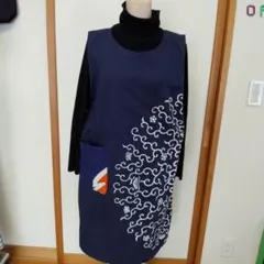 着物リメイク大判紺色風呂敷ジャンパースカート