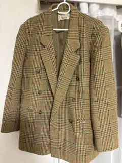 テーラードジャケット チェック柄 ダブルブレスト