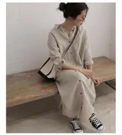 アーバンリサーチ ドアーズ リネンバックタックシャツワンピース ロング