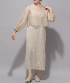 １回着用⭐︎美品　ドレス　結婚式　オケージョン　ベージュ　ワンピース　LEPSIM