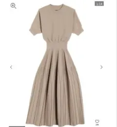 LAGUNAMOON ニットワンピース 半袖 ベージュ