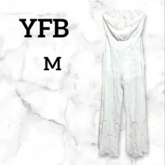 YFB 【M】インナー付サイドオープンオールインワン 白ホワイト 一点ものレアのサムネイル