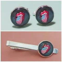 ローリングストーンズ　カフスボタン＆ネクタイピンセット　USA