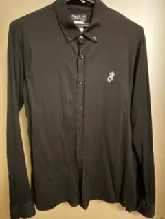 アニエス・ベー　黒シャツ　綿　日本製　サイズ3