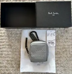 Paul Smith グレー系カラビナ付ミニポーチ 新品タグ付17,600円