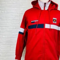 【激レア/90s】エレッセ マウンテンパーカー 背面ビッグロゴ 刺繍 赤 S